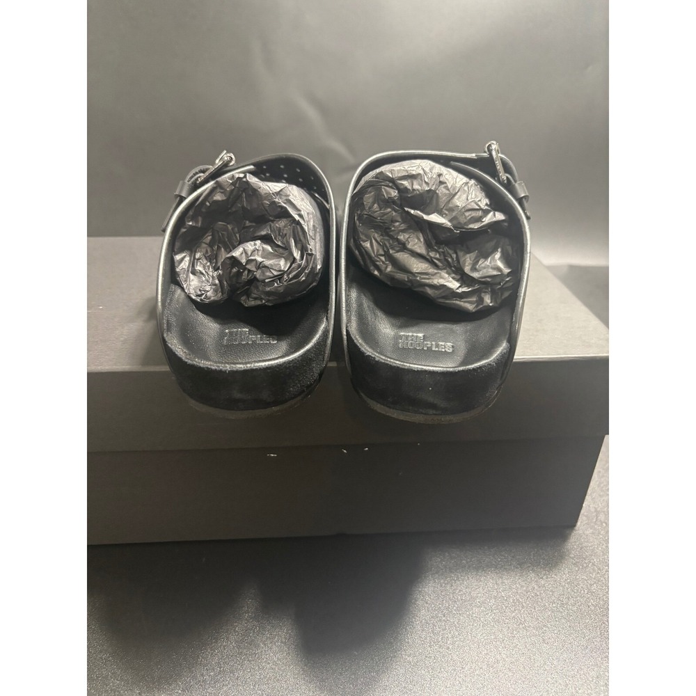 The Kooples NEW Slides Sandals Buckle Accents Black FR 41/U10 - Picture 5 of 9
